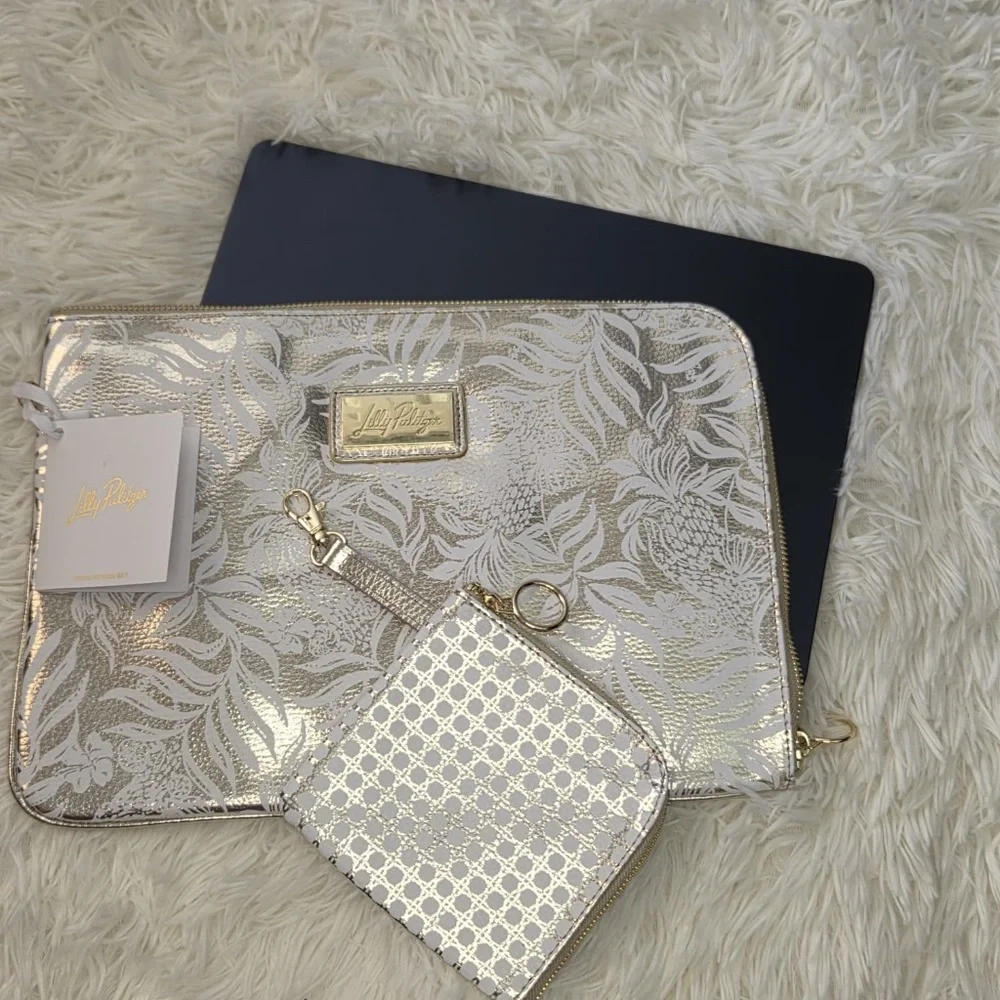 NWT Lilly Pulitzer Padded Tech Sleeve Laptop With Pouch